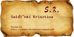 Salánki Krisztina névjegykártya